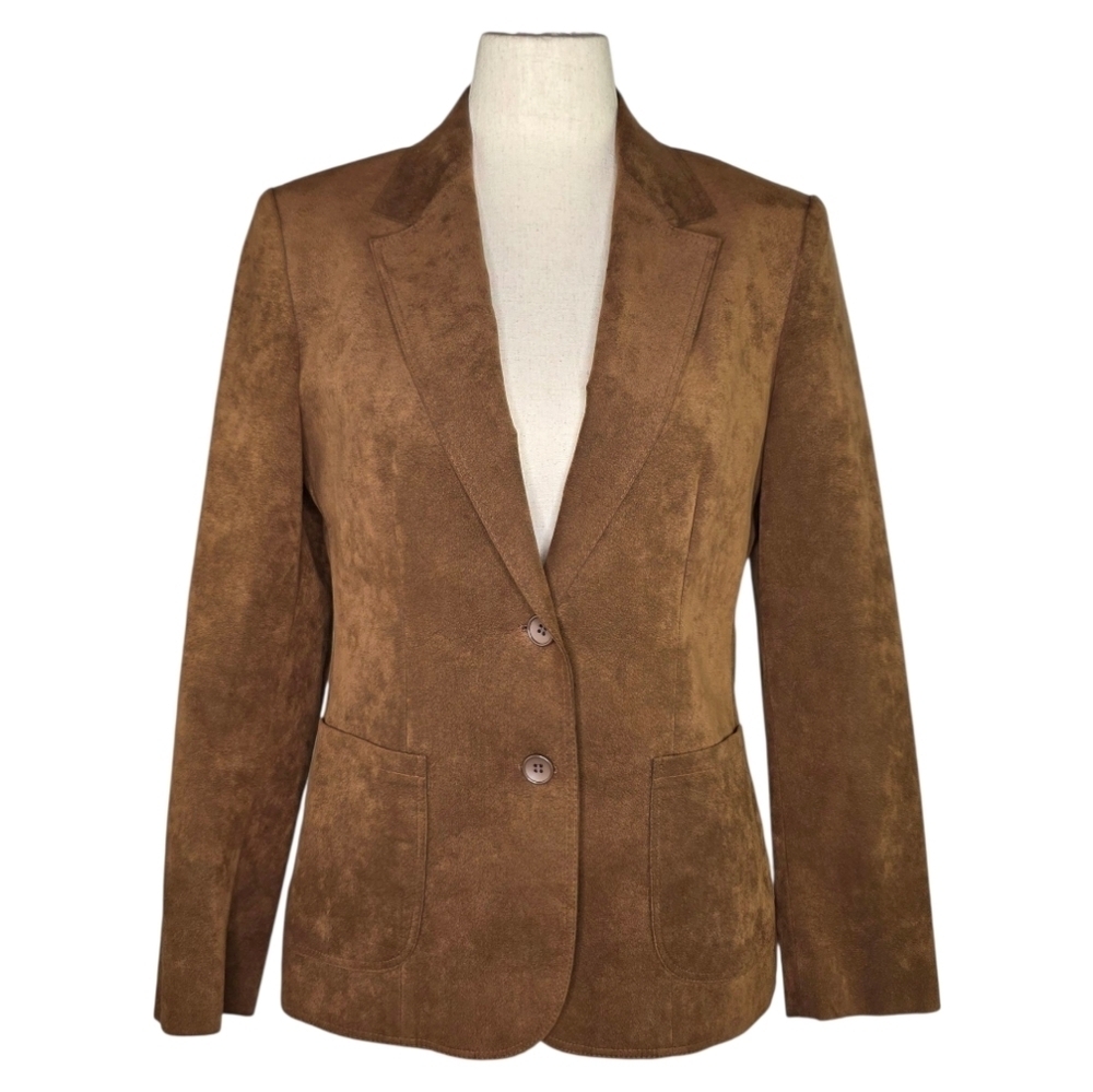 Vintage Lilli Ann Ultrasuede Brown Blazer Jacket 70s 80s Retro Adolph Schuman